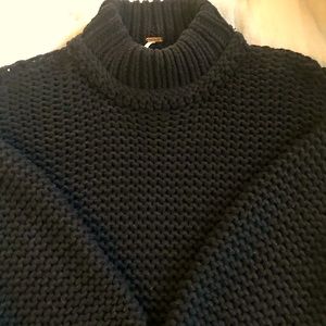 Awesome Free people black sweater with short turtleneck